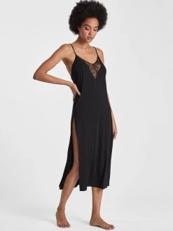 Aubade Lazy Days Langes Lounge-Kleid 8 Aubade Lazy Days Langes Lounge-Kleid -CALIDA-Shop Aubade Lazy Days Langes Lounge Kleid schwarz RL45 NOIR 2