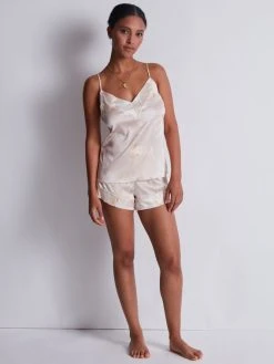 Aubade Silk By Night Kurz-Pyjama 9 Aubade Silk By Night Kurz-Pyjama -CALIDA-Shop Aubade Silk by Night Kurz Pyjama rosa RT6138 SET AMBL 2