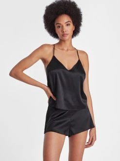 Aubade Silk Desire Spaghetti-Top -CALIDA-Shop Aubade Silk Desire Spaghetti Top schwarz RJ38 NOIR 2