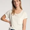Calida 100% Nature Sleep Kurzarm-Shirt, Compostable 2 Calida 100% Nature Sleep Kurzarm-Shirt, Compostable -CALIDA-Shop Calida 100 Nature Damen Kurarm Shirt Compostable weiss 14690 910