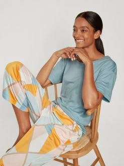 Calida 100% Nature Dreams Kurzarm-Shirt, Compostable -CALIDA-Shop Calida 100 Nature Dreams Kurzarm Shirt Compostable blau 14690 473 6