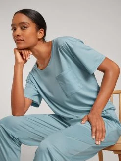 Calida 100% Nature Dreams Kurzarm-Shirt, Compostable -CALIDA-Shop Calida 100 Nature Dreams Kurzarm Shirt Compostable blau 14690 473 7