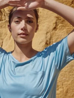 Calida 100% Nature Dreams Kurzarm-Shirt, Compostable -CALIDA-Shop Calida 100 Nature Dreams Kurzarm Shirt Compostable blau 14690 473 neu