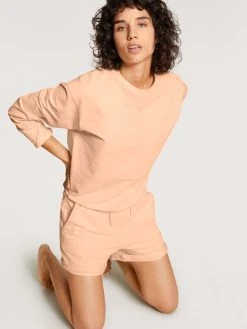 Calida 100% Nature Relax Sweatshirt, Compostable -CALIDA-Shop Calida 100 Nature Relax Sweatshirt Compostable orange 15857 151 5