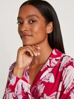 Calida Blooming Nights Pyjama, Durchgeknöpft -CALIDA-Shop Calida Blooming Nights Pyjama durchgeknoepft rot 43252 176 3