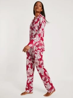 Calida Blooming Nights Pyjama, Durchgeknöpft -CALIDA-Shop Calida Blooming Nights Pyjama durchgeknoepft rot 43252 176 5