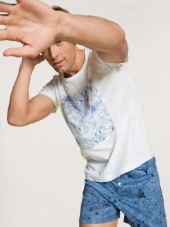 CALIDA X HSLU T-Shirt, Rundhals -CALIDA-Shop Calida CALIDAXHSLU Kurzarm Shirt weiss 14147 910 22 06 08 7