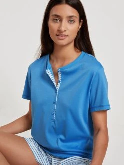 Calida Daylight Dreams Kurz-Pyjama 13 Calida Daylight Dreams Kurz-Pyjama -CALIDA-Shop Calida Daylight Dreams Kurz Pyjama blau 42154 474 5