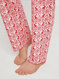 Calida Easter Nights Pyjama, Durchgeknöpft -CALIDA-Shop Calida Easter Nights Pyjama lang rot 42552 136 6