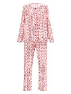Calida Easter Nights Pyjama, Durchgeknöpft -CALIDA-Shop Calida Easter Nights Pyjama lang rot 42552 136 7