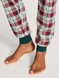 Calida Family & Friends Bündchen-Pyjama -CALIDA-Shop Calida Family and Friends Buendchen Pyjama gruen rot 44798 648 4