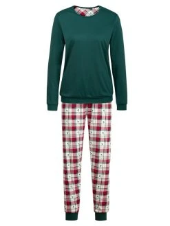 Calida Family & Friends Bündchen-Pyjama -CALIDA-Shop Calida Family and Friends Buendchen Pyjama gruen rot 44798 648 5