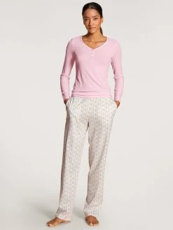 Calida Favourites Cottage Langarm-Shirt, Feinripp -CALIDA-Shop Calida Favourites Dreams Langarm Shirt Feinripp rosa 15032 242 2