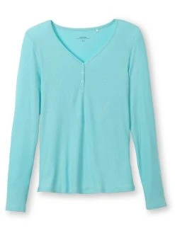 Calida Favourites Cottage Langarm-Shirt, Feinripp -CALIDA-Shop Calida Favourites Dreams Langarm Shirt Feinripp tuerkis 15032 563 5