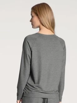 Calida Favourites Lounge Sweat-Shirt, Raglanärmel -CALIDA-Shop Calida Favourites Lounge Shirt langarm grau meliert 15937 956 1