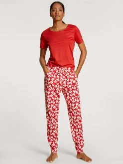 Calida Favourites Marine Bündchen-Pants Mit Seitentaschen -CALIDA-Shop Calida Favourites Marine Buendchen Pants mit Seitentaschen rot 29659 174 2