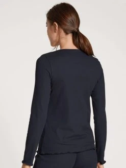 CALIDA-Shop -CALIDA-Shop Calida Favourites Marine Langarm Shirt durchgeknoepft blau 15859 339 1