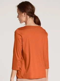 Calida Favourites Blossom Shirt, 3/4-Arm -CALIDA-Shop Calida Favourites Marine Shirt 34 Arm orange 15052 056 1