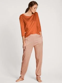 Calida Favourites Blossom Shirt, 3/4-Arm -CALIDA-Shop Calida Favourites Marine Shirt 34 Arm orange 15052 056 2