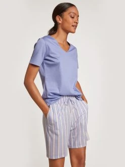 Calida Favourites Rosy Kurzarm-Shirt, V-Neck -CALIDA-Shop Calida Favourites Rosy Kurzarm Shirt V Neck blau 14051 371 3