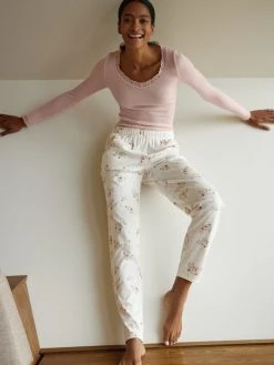 Calida Favourites Sheep Pants Mit Seitentaschen -CALIDA-Shop Calida Favourites Sheep Pants rosa weiss 29854 910 2