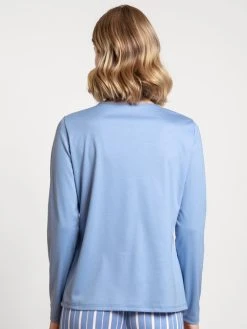 Calida Special Langarm-Shirt, V-Neck -CALIDA-Shop Calida Favourites Special Langarm Shirt V Neck blau 15145 404 1