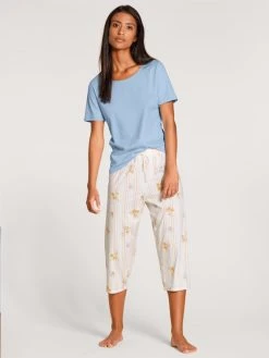 Calida Favourites Sunflower Kurzarm-Shirt -CALIDA-Shop Calida Favourites Sunflower Kurzarm Shirt blau 14038 383 2