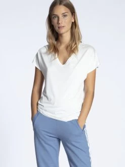 Calida Favourites Relax Kurzarm-Shirt, V-Neck -CALIDA-Shop Calida Favourites Trend 1 Kurzarm Shirt V Neck weiss 14337 910 3