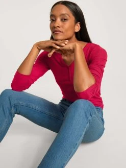 Calida Favourites Tulip Langarm-Shirt, Feinripp -CALIDA-Shop Calida Favourites Tulip Langarm Shirt Feinripp rot 15032 176 5
