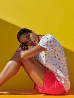 Calida Fruity Dreams Kurz-Pyjama -CALIDA-Shop Calida Fruity Dreams Kurz Pyjama rot weiss 43253 136 2