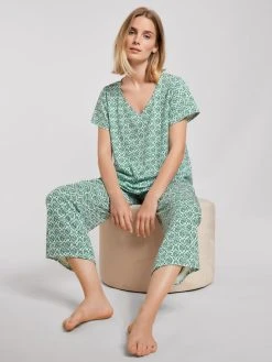 Calida Garden Nights 7/8-Pyjama -CALIDA-Shop Calida Garden Nights 7 8 Pyjama gruen 42452 678 4