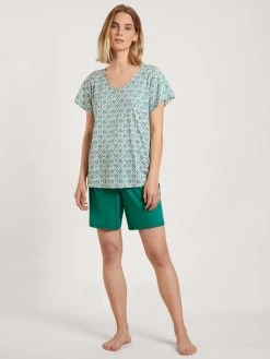 Calida Garden Nights Kurz-Pyjama 9 Calida Garden Nights Kurz-Pyjama -CALIDA-Shop Calida Garden Nights Kurz Pyjama gruen 42352 678 1