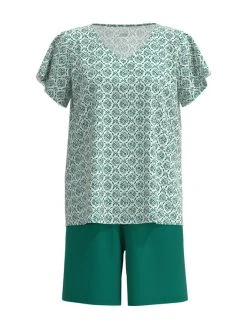 Calida Garden Nights Kurz-Pyjama 13 Calida Garden Nights Kurz-Pyjama -CALIDA-Shop Calida Garden Nights Kurz Pyjama gruen 42352 678 5