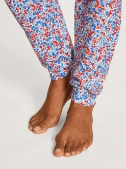 Calida Liberty Dreams Bündchen-Pyjama -CALIDA-Shop Calida Liberty Dreams Buendchen Pyjama blau rot 43853 174 3
