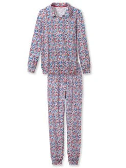 Calida Liberty Dreams Bündchen-Pyjama -CALIDA-Shop Calida Liberty Dreams Buendchen Pyjama blau rot 43853 174 NEU