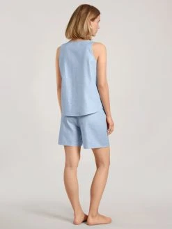 Calida Linen Nights Kurz-Pyjama -CALIDA-Shop Calida Linen Nights Kurz Pyjama blau 40657 481 2