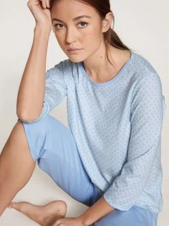 Calida Lovely Nights 3/4-Pyjama 10 Calida Lovely Nights 3/4-Pyjama -CALIDA-Shop Calida Lovely Nights 3 4 Pyjama blau 47056 383 3