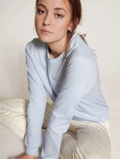 Calida Midnight Checks Bündchen-Pyjama -CALIDA-Shop Calida Midnight Checks Buendchen Pyjama beige blau 43456 521 5