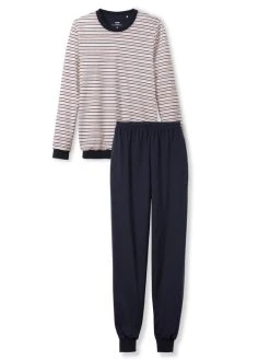 Calida Midnight Stripes Bündchen-Pyjama -CALIDA-Shop Calida Midnight Stripes Buendchen Pyjama blau rot 46525 339 5