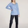 Calida Night Lovers Pyjama, Lang 1 Calida Night Lovers Pyjama, Lang -CALIDA-Shop Calida Night Lovers Pyjama lang blau 43729 339
