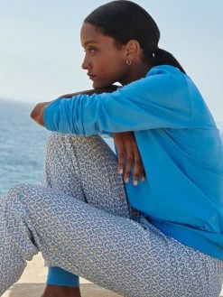 Calida Spring Nights Bündchen-Pyjama -CALIDA-Shop Calida Spring Nights Buendchen Pyjama blau 40596 474 2