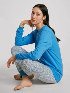 Calida Spring Nights Bündchen-Pyjama -CALIDA-Shop Calida Spring Nights Buendchen Pyjama blau 40596 474 3