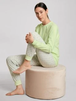 Calida Spring Nights Bündchen-Pyjama 8 Calida Spring Nights Bündchen-Pyjama -CALIDA-Shop Calida Spring Nights Buendchen Pyjama gruen 40596 670 2