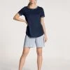 Calida Sweet Dreams Kurz-Pyjama 2 Calida Sweet Dreams Kurz-Pyjama -CALIDA-Shop Calida Sweet Dreams Kurz Pyjama Rundhals blau 40136 488