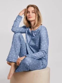 Calida Sweet Dreams Pyjama, Lang -CALIDA-Shop Calida Sweet Dreams Pyjama lang blau 40336 371 6