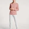 Calida Sweet Dreams Bündchen-Pyjama 2 Calida Sweet Dreams Bündchen-Pyjama -CALIDA-Shop Calida Sweet Dreams Pyjama langarm mit Buendchen Rundhals rosa weiss 40536 251