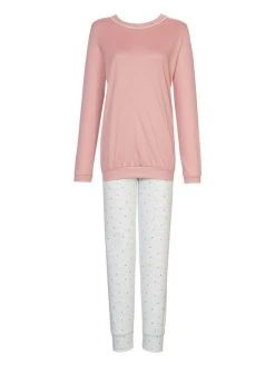 Calida Sweet Dreams Bündchen-Pyjama -CALIDA-Shop Calida Sweet Dreams Pyjama langarm mit Buendchen Rundhals rosa weiss 40536 251 1630336026