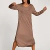 Calida 100% Nature Sleep Loungedress, Länge 120cm 1 Calida 100% Nature Sleep Loungedress, Länge 120cm -CALIDA-Shop Calida 100 Nature Sleep Loungedress braun 30557 078 neu