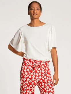 Calida Favourites Marine Kurzarm-Shirt 12 Calida Favourites Marine Kurzarm-Shirt -CALIDA-Shop Calida Favourites Marine Top kurzarm weiss 14059 910 3