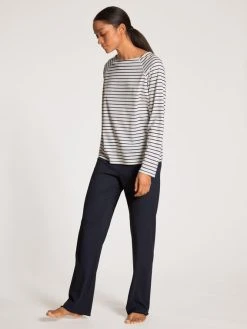 Calida Favourites Marine Langarm-Shirt -CALIDA-Shop Calida Favourites Marine Top langarm weiss 15059 910 2